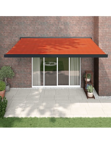 Auvent rétractable orange et marron 4,5x3 m...