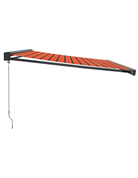 Auvent rétractable orange et marron 4,5x3 m tissu et aluminium