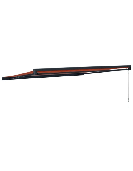 Auvent rétractable orange et marron 4,5x3 m tissu et aluminium