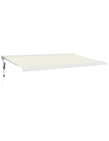 Auvent rétractable crème 5x3 m tissu et aluminium