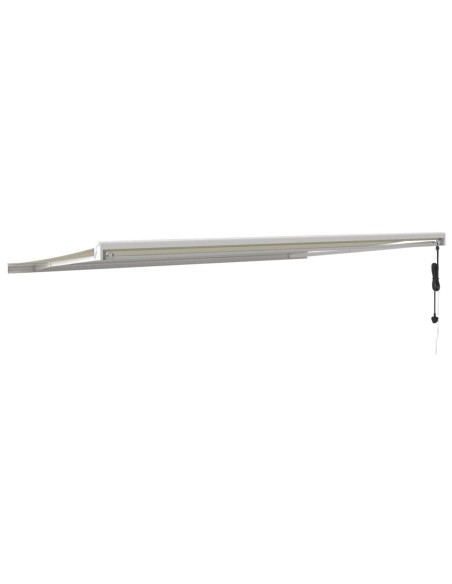 Auvent rétractable crème 5x3 m tissu et aluminium