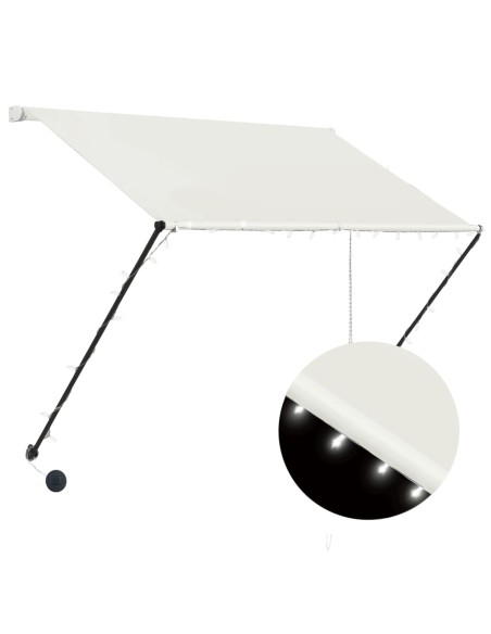 Auvent rétractable avec LED 150x150 cm Crème