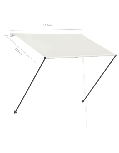 Auvent rétractable avec LED 150x150 cm Crème
