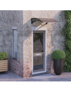 Auvent de porte Noir 80x80 cm Polycarbonate 2