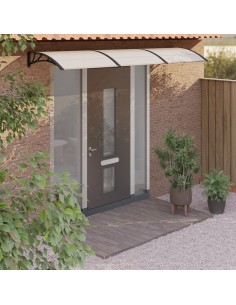 Auvent de porte Noir et transparent 300x80 cm Polycarbonate 2