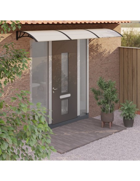 Auvent de porte Noir et transparent 300x80 cm Polycarbonate