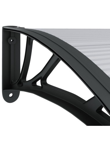 Auvent de porte Noir et transparent 300x80 cm...