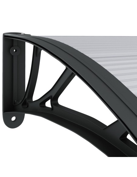Auvent de porte Noir et transparent 300x80 cm Polycarbonate