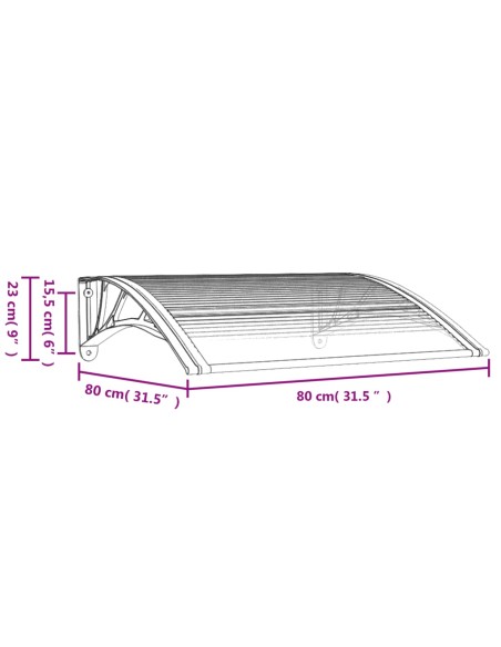Auvent de porte - 80x80 cm