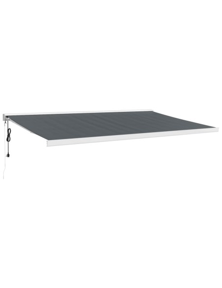 Auvent rétractable anthracite 5x3 m tissu et aluminium