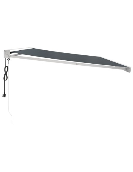 Auvent rétractable anthracite 5x3 m tissu et aluminium