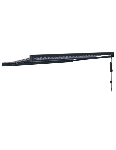 Auvent rétractable bleu et blanc 3x2,5 m tissu...