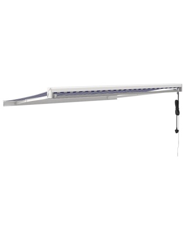 Auvent rétractable bleu et blanc - 3,5x2,5 m