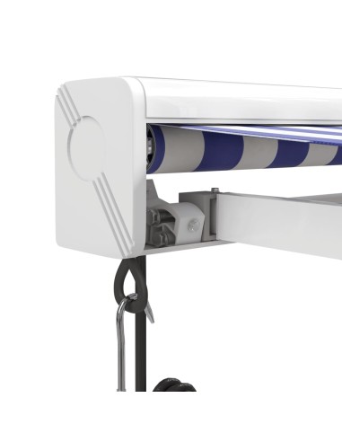 Auvent rétractable bleu et blanc - 3,5x2,5 m