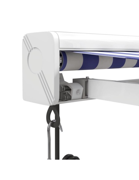 Auvent rétractable bleu et blanc - 3,5x2,5 m