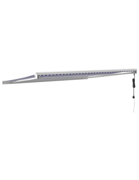 Auvent rétractable bleu et blanc - 4x3 m