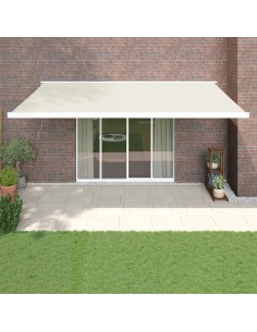 Auvent rétractable crème - 5x3 m 2