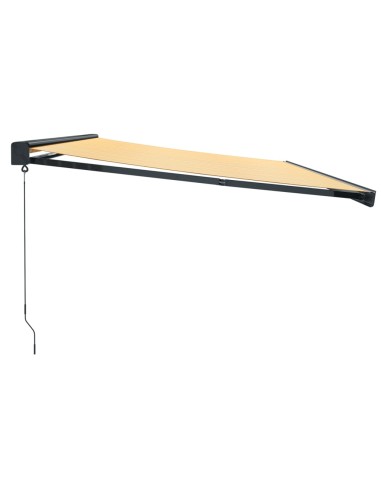 Auvent rétractable jaune et blanc - 5x3 m