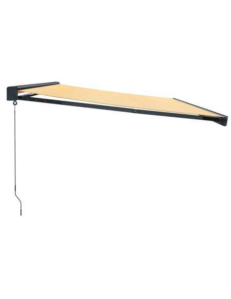 Auvent rétractable jaune et blanc - 5x3 m