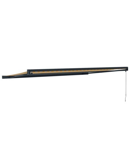 Auvent rétractable jaune et blanc - 5x3 m