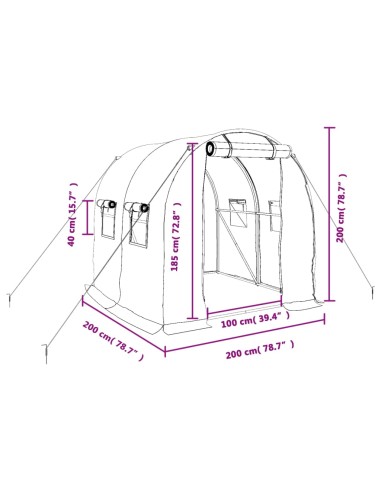 Serre avec cadre - 4m² blanc