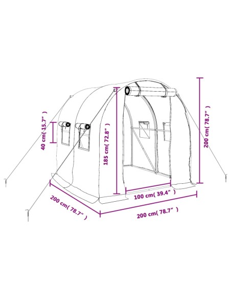 Serre avec cadre - 4m² blanc