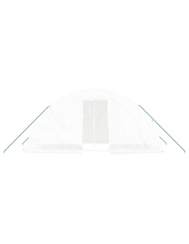 Serre avec cadre en acier - 10 m² blanc