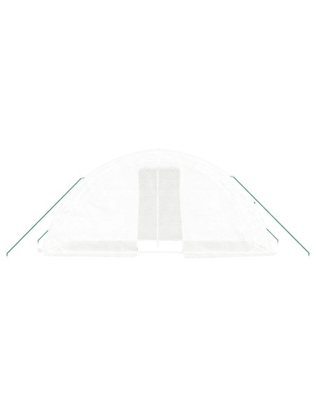 Serre avec cadre en acier - 10 m² blanc