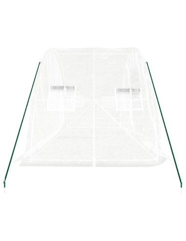 Serre avec cadre en acier - 10 m² blanc