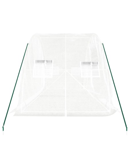 Serre avec cadre en acier - 10 m² blanc