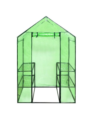 Serre avec 4 étagères verte