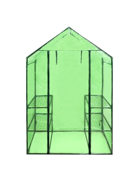 Serre avec 4 étagères verte