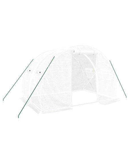 Serre avec cadre en acier blanc 6 m²