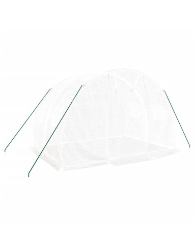 Serre avec cadre en acier blanc 6 m²
