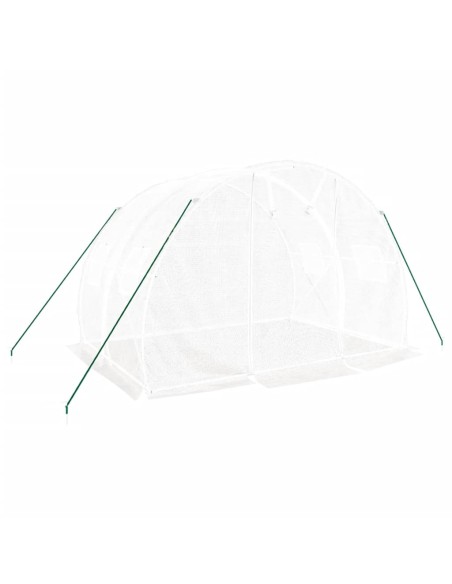 Serre avec cadre en acier blanc 6 m²