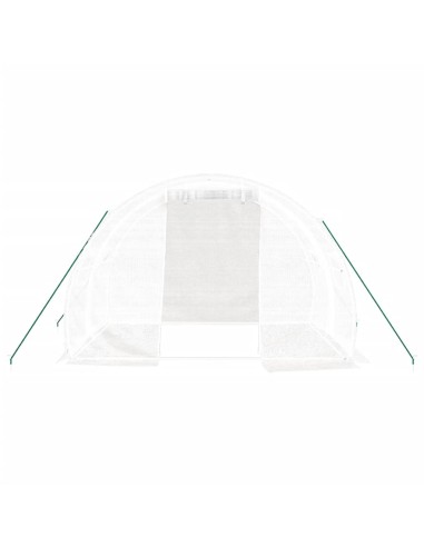Serre avec cadre en acier blanc 6 m²