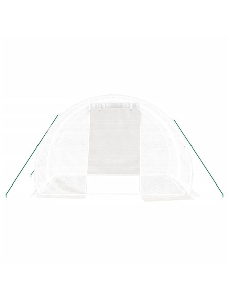 Serre avec cadre en acier blanc 6 m²