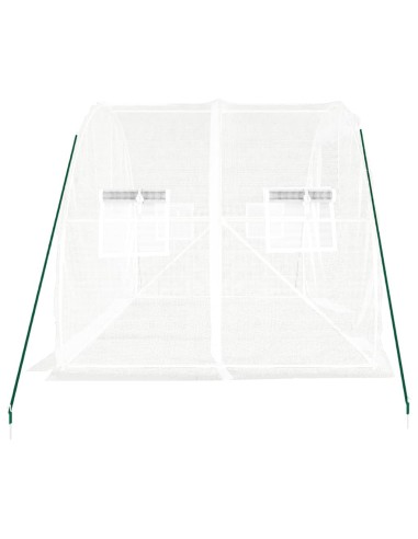 Serre avec cadre en acier blanc 6 m²