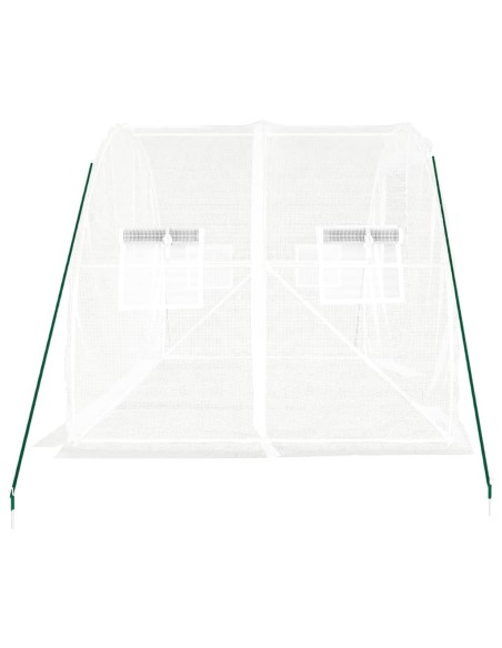 Serre avec cadre en acier blanc 6 m²