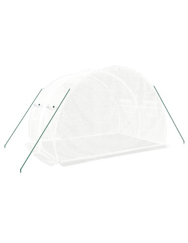 Serre avec cadre en acier blanc 6 m²