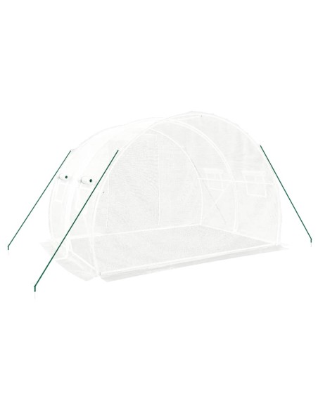 Serre avec cadre en acier blanc 6 m²
