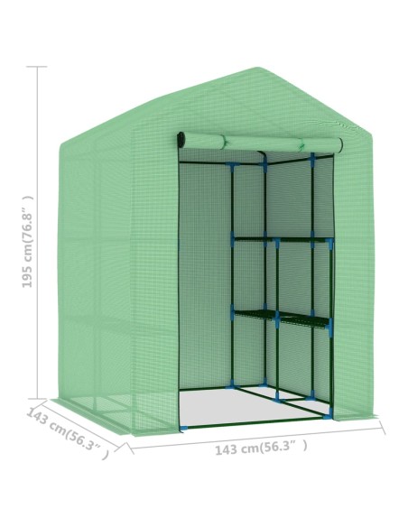 Serre avec étagères - 143x143x195cm