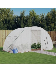 Serre avec cadre en acier blanc - 8 m² 2