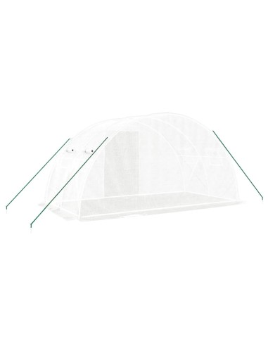 Serre avec cadre en acier blanc - 8 m²