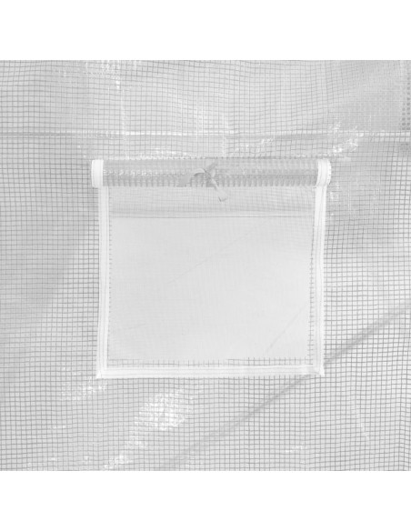 Serre avec cadre en acier blanc - 8 m²