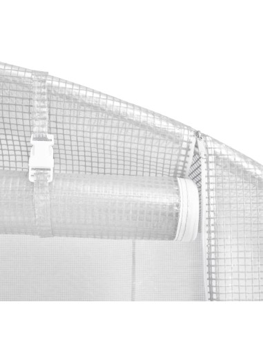 Serre avec cadre en acier blanc - 8 m²