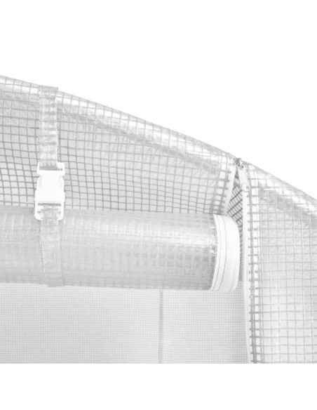 Serre avec cadre en acier blanc - 8 m²