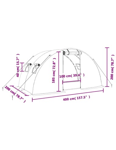 Serre avec cadre en acier blanc - 8 m²