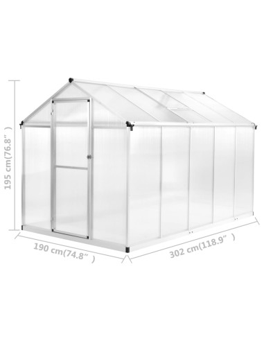 Serre en Aluminium - 302x190x195cm