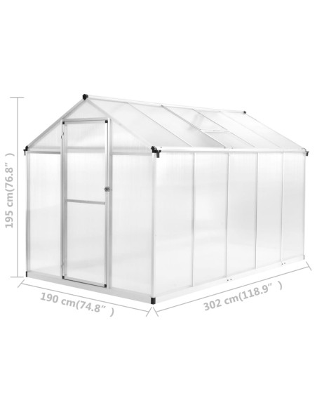 Serre en Aluminium - 302x190x195cm